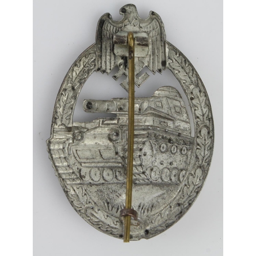 1250 - German Panzer Assault badge in silver grade (Tank crews).