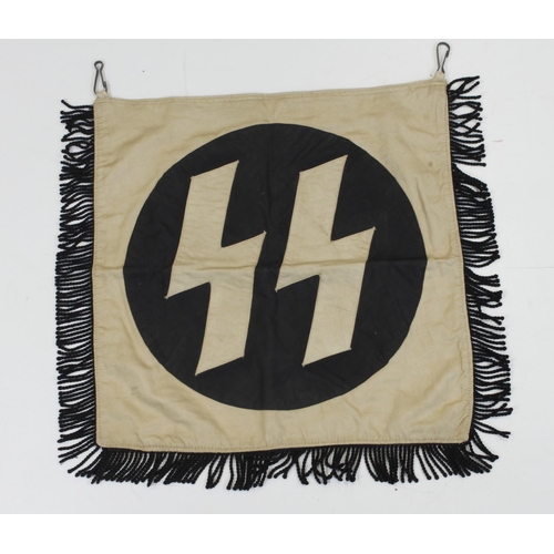 1277 - German SS double sided trumpet banner 64x64 cm.