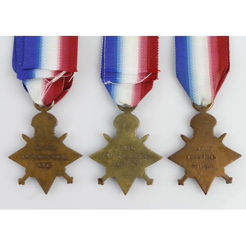 1447 - 1915 stars to 240409 Pte J Freer, York L .I.,  M1/09345 Pte W Jackson-Wise ASC,  53111 Pte R G Mason... 