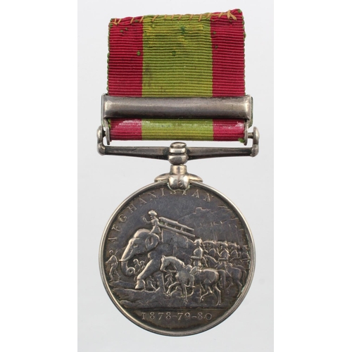 1448 - Afghanistan Medal 1881 with Ahmed Khel clasp, named (1248 Pte W Twigg 59th Foot). Medal well worn an... 