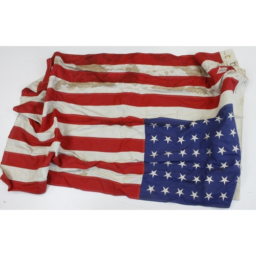 1451 - American WW2 48 star flag, large size, service wear, WW2 issue dated.