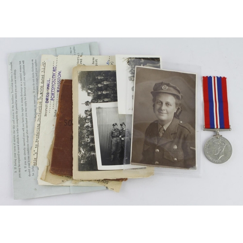 1456 - ATS soldiers service and pay book war medal photos call up papers etc., to W/219554 Margaret P Brand... 