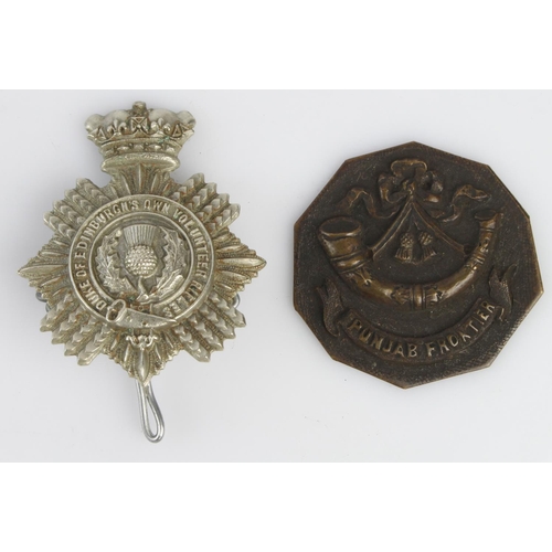 1463 - Badge a Duke of Edinburghs Own Volunteer Rifles Victorian cap badge and a Gaunt trial strike Punjab ... 