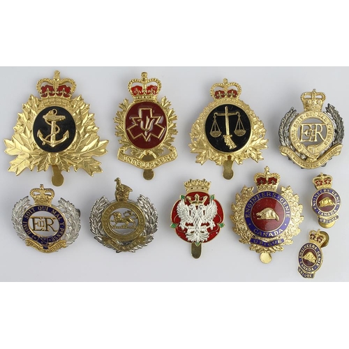 1496 - Badges various, predominantly Canadian Regiments (10 items)