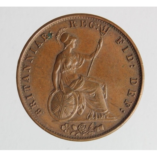 150 - Halfpenny 1858 EF trace lustre.