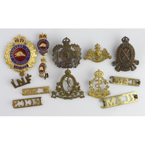 1500 - Badges various, predominantly Canadian Regiments (13 items)