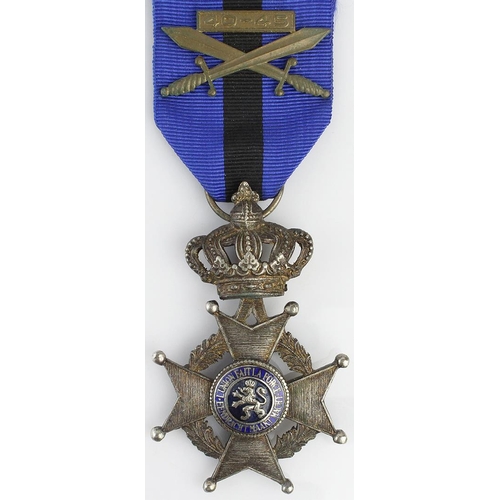 1504 - Belgium order of Leopold II with crossed swords 40-45 clasp.