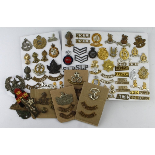 1519 - British and Canadian cap badges, titles, collar badges.   (qty)