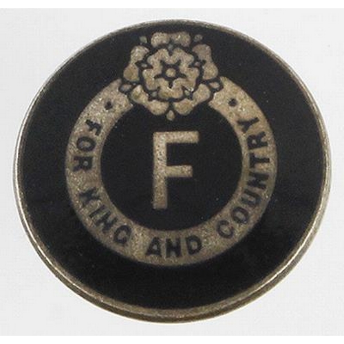 1524 - British Union of Fascists 1930's Members lapel pin badge 'For King and Country'. Maker marked 'Gaunt... 