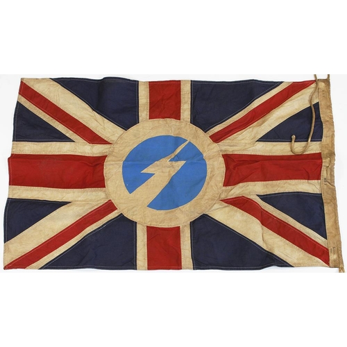 1525 - British Union of Fascists flag, 3 feet long approx, marked London 1935 / BUF, service wear.