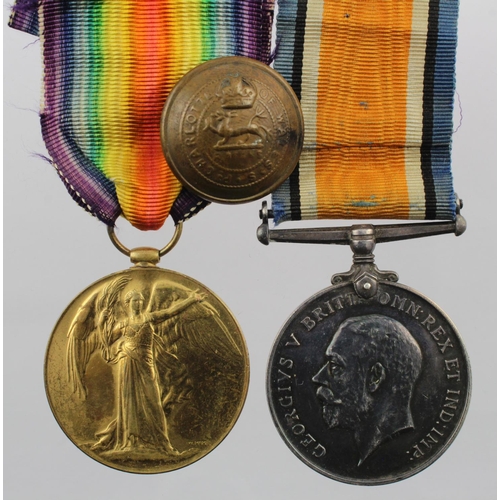 1532 - BWM & Victory Medal (127984 Pte C F Knights MGC) Killed In Action 11th April 1918 with 34th Coy MGC.... 