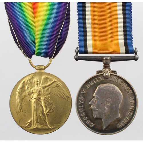 1540 - BWM & Victory Medal (83863 Pte A Joy Notts & Derby Regt) served 2/8th and 2/6th Bn's. Recorded as a ... 