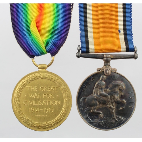 1540 - BWM & Victory Medal (83863 Pte A Joy Notts & Derby Regt) served 2/8th and 2/6th Bn's. Recorded as a ... 