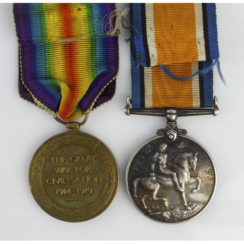 1548 - BWM & Victory medal to 315470 Pte a J Williams Tank Corps