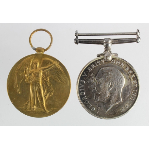 1551 - BWM & Victory Medal to G-50821 Pte W Witham Middlesex Regt. Killed In Action 10th Oct 1917 with the ... 