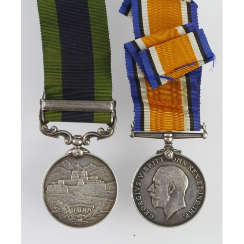 1554 - BWM (100491 Pte F B Spencer MGC), and GV India General Service Medal with Afghanistan NWF 1919 clasp... 