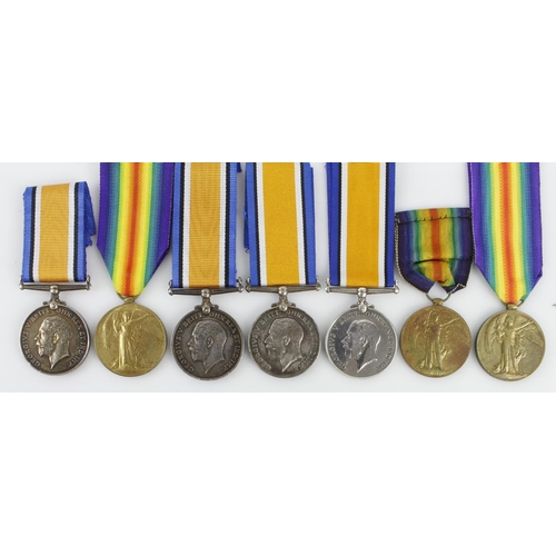 1558 - BWM four of and three Victory medals all RASC, TS-7849 E Wake, S4-060432 R Phillips, S-355434 F Neve... 