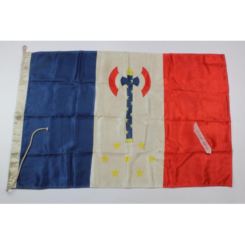 1598 - French Vichy silk flag 1940-44 era, service wear.