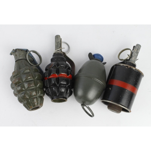 1605 - Grenades 4x different types empty / inert inc German, USA, Russian and Polish.  Inert