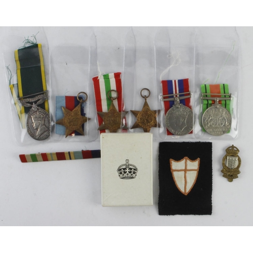 1607 - Group - 1939-45 Star, Africa Star, Italy Star, Defence & War Medals, Efficiency Medal GVI with Terri... 