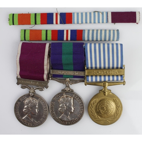 1616 - Group post war casualty unresearched consisting of WW2 Defence and War medals with UN Korea, GSM Mal... 