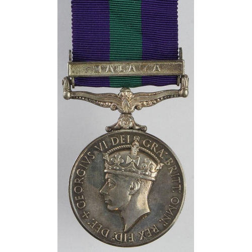 1619 - GSM GVI with Malaya clasp (22136082 Gnr E McNeill RA).