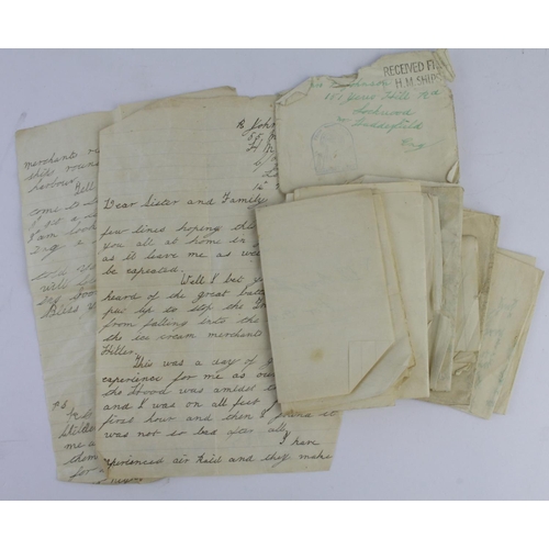 1628 - HMS Hood interest, a small series of personal letter sent during 1940 by 'R. Johnson' 55 Mess HMS Ho... 