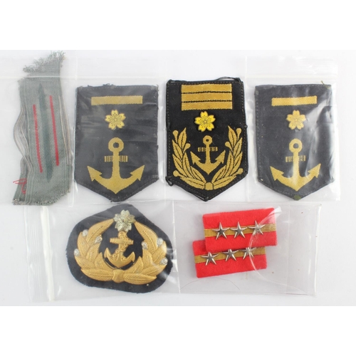 1652 - Japanese WW2 collection of six naval rank badges.