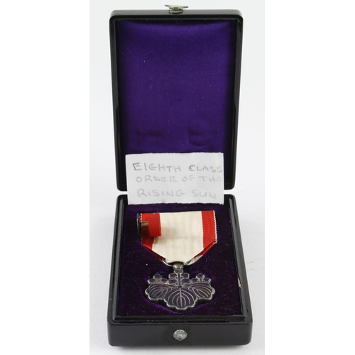 1655 - Japanese WW2 silver order of the rising sun in its original case.