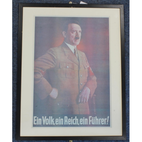 1661 - Large framed print of Adolf Hitler in German uniform  (Buyer collects)