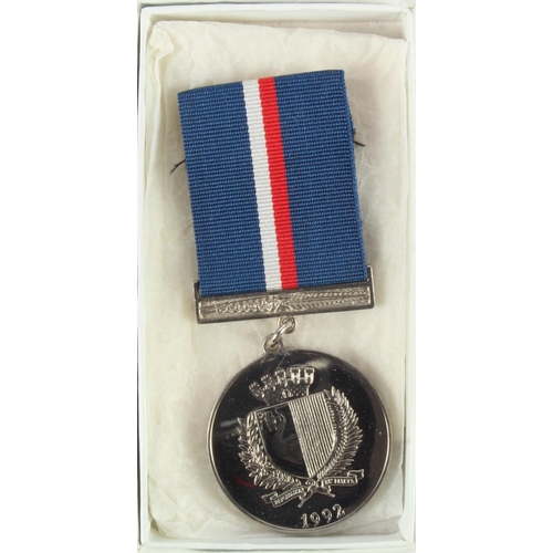 1666 - Malta George Cross 50th anniversary medal original striking, in box of issue.