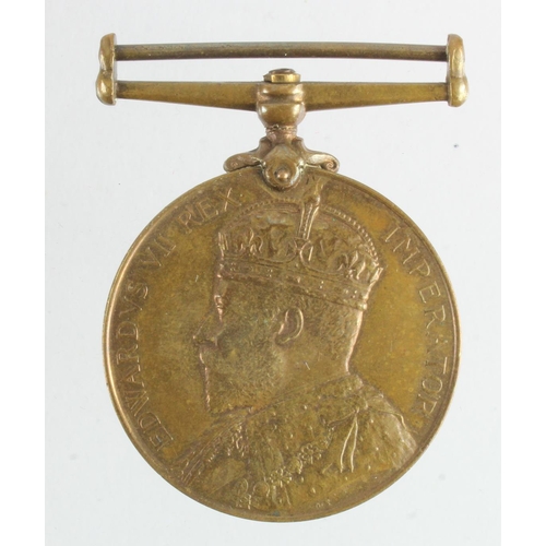 1673 - Metropolitan Police 1902 Coronation Medal in bronze (P.C. A Edridge N.Div).