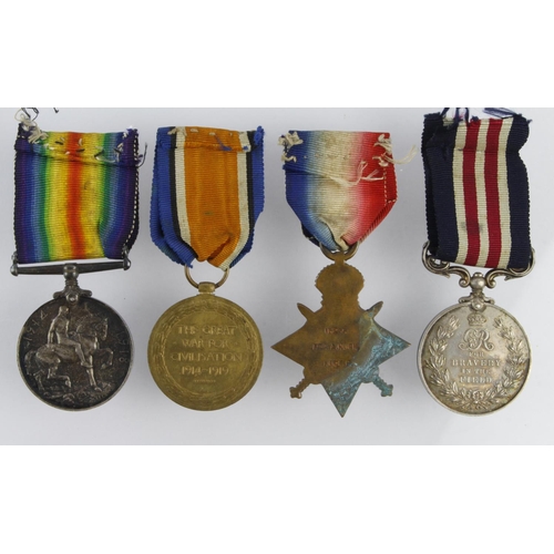 1681 - Military Medal GV (16235 Pte A Hurn Norf:R), 1915 Star Trio (16235 Pte A Hurn Norf:R). Entitled to a... 