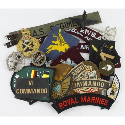 1690 - Mixed selection of Royal Marines, Commando, Airborne badges and patches.