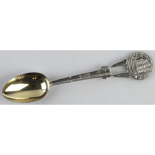 1696 - Northamptonshire silver rifle spoon hallmarked HP London, 1926, weighs 20.9gms.