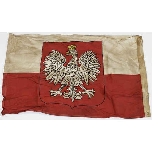 1706 - Poland Free Polish Army flag / wall hanger dated London 1943, service wear.