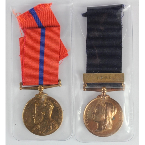 1708 - Police medals Victorian 1887 Jubilee medal with 1897 bar and ERVII Coronation medal both Metropolita... 