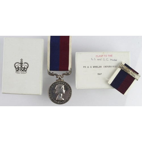 1736 - RAF QE2 LSGC Medal (DEI GRATIA) named to R0589193 Chf Tech A G Whelan RAF, with extra service clasp.... 