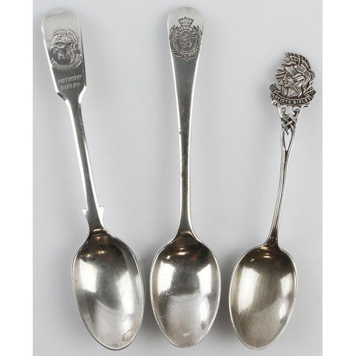 1752 - Regimental silver spoons (3) comprising  28th County of London Battn. (Artists Rifles) (2) and  Arti... 