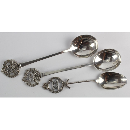 1753 - Regimental silver spoons (3) comprising 2x 96th Berar Infantry (Indian Army) and 1 for the 20th (The... 