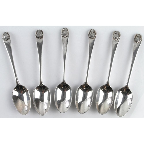 1758 - Regimental silver spoons (6) composite set of 6 silver Middlesex Yeomanry teaspoons (George V variet... 