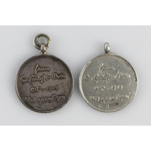 1770 - Royal Fusiliers 2x silver Tribute Medals from Mrs. Cunliffe - Owen No's 527 & 594, both dated 1914 &... 