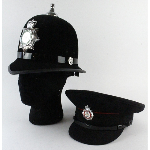 1777 - Royal Parks Constabulary Helmet & Defence Fire Service peaked cap.  Rare