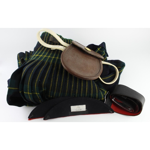 1782 - Scottish Gordon Highlanders Kilt, waist belt and sporran.