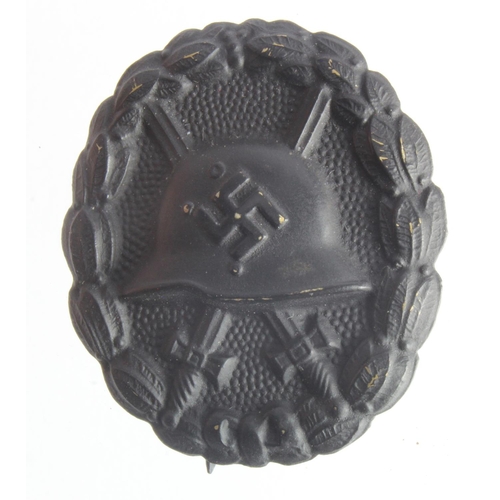 1792 - Spanish Civil War Period 1936 Pattern Condor Legion Black (Iron) 3rd Class Wound Badge.