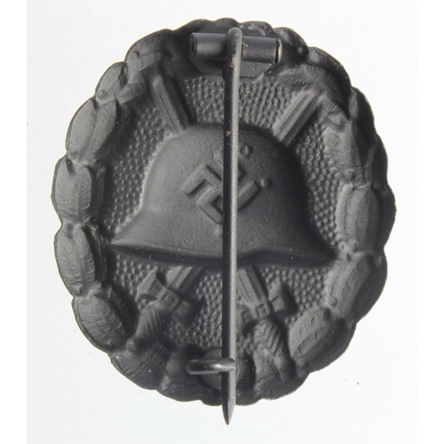 1792 - Spanish Civil War Period 1936 Pattern Condor Legion Black (Iron) 3rd Class Wound Badge.