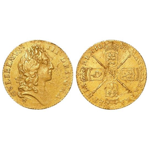 18 - Half Guinea 1695, S.3466, GVF, some scuffs (detector find)