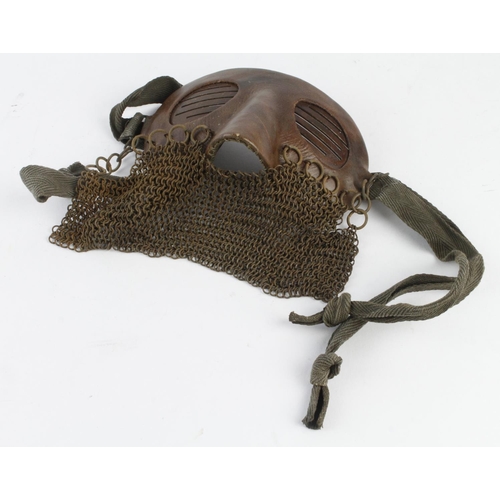 1808 - Tank Crew WW1 face veil to protect from splinters & splash after MG fire. Sold as seen