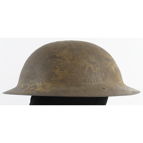 1850 - WW1 British 1st pattern Broodie helmet, uncrimped edge, stamped to rim 'HS 107'.