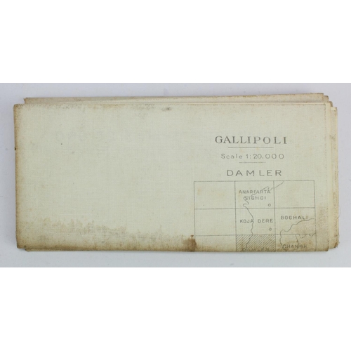 1853 - WW1 British army official issue map of Gallipoli scale 1:20,000 dated 1915 Linen backed map of Damle... 